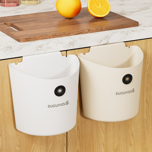 China Factory Wall Mounted Foldable Kitchen Trash Can Cabinet <strong>Door</strong> Hanging Waste <strong>Bin</strong> for Home Office OEM ODM - Product Image 1