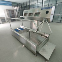 Estación de Higiene con Control de Acceso Obligatorio, Lavamanos de Inducción y Lavador de Botas Motorizado