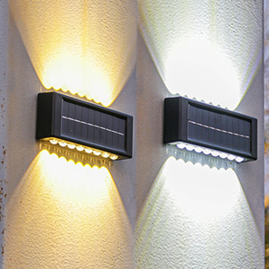 Luces Solares para Exteriores 4LED 6LED 8LED, Lámpara de Pared Impermeable con Luz Cálida para Decoración de Jardín, FX-SOSG022 - Product Image 1