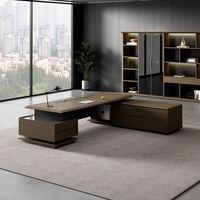 Ensemble de bureau de réception modulaire en panneaux de bois, ergonomique, moderne et de luxe, avec chaise, tiroir de rangement et installation au sol