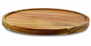 Plateau de service rond en bois en gros pour les collations, les amuse-gueules, les noix, plateau en bois d'acacia, plateau à charcuterie en bois - Product Image 2