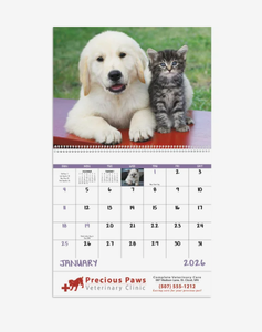 Calendari Personalizzati a Spirale 2027 con Cuccioli e Gattini, Logo Personalizzato, Regalo Promozionale, Qualità Premium all'Ingrosso - Product Image 2