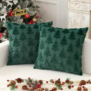 Fundas de Almohada Navideñas al por Mayor, 4 Piezas, <span class=keywords><strong>Textura</strong></span> de Lino de Poliéster, Diseño de Muñeco de Nieve, Cuadros Buffalo, Fundas Decorativas Cuadradas para Cojines - Product Image 6