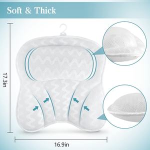 Cuscino da Bagno Antiscivolo 4D in Rete, Cuscino <span class=keywords><strong>per</strong></span> <span class=keywords><strong>Doccia</strong></span> Bianco, Cuscino Massaggiante <span class=keywords><strong>per</strong></span> Vasca con Ventosa - Product Image 3