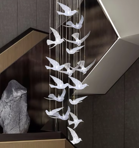 Grote Nordic Stijl Vogel Vorm Led Kroonluchter Moderne Hanglamp Voor Trap Hotel Luxe Woonkamer Gemakkelijk Opknoping - Product Image 3