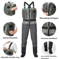 OEM Personnalisé Imperméable Stockingfoot Poitrine Wades Taille Respirant Wading Pantalon pour Extérieur Canard Chasse Pêche à la Mouche