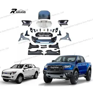 Pickup Upgrade Bodykit for Ranger T6 to T7 Raptor Car Front Bumper Facelift for Ford Ranger T6 to T7 Conversion Body Kit