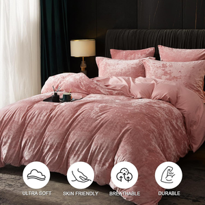 Copripiumino in tinta unita Ultra morbida e traspirante copripiumino in velluto di <span class=keywords><strong>flanella</strong></span> di lusso con copripiumino 3 pezzi - Product Image 2