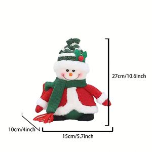 Wholesale Knit <b>Christmas</b> Plush Set Santa, Snowman & <b>Reindeer</b> Sitting Ornaments, Festive Home Decor, Low MOQ Custom - Product Image 2