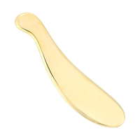 Outil de massage corporel Gua Sha incurvé en laiton pur doré, surface miroir, pour soulagement du stress à domicile