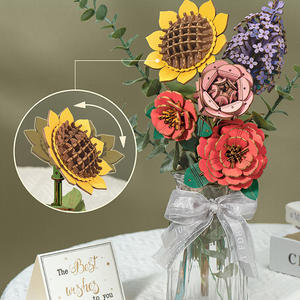 Robotime US Entrepôt Décoration de Bureau Assembler Bois Artisanat TW011 DIY 3D Bois Tournesol Enfants Puzzles - Product Image 6