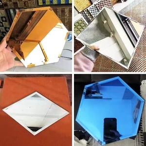 Đồng <span class=keywords><strong>beveled</strong></span> mô hình treo tường gương 4mm 5mm dày kính tròn gương mỹ phẩm trang trí nội thất bề mặt kỷ niệm - Product Image 3