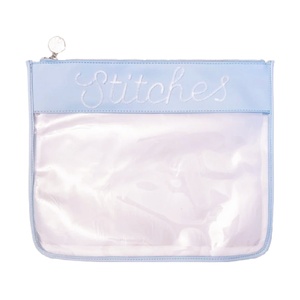 特注プロジェクトバッグブロックカラートリムジッパーポーチ付き針先刺繍用大きなステッチクリアジッパーポーチ - Product Image 5