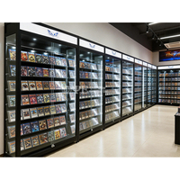 Présentoir à cartes à cadre métallique, vitrine pour cartes de jeu de collection, éclairage LED, présentoir pour cartes à collectionner sportives