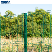 Clôture en treillis métallique enduit de PVC vert à bon prix Clôture 3D sans creusage Clôture en fil soudé de sécurité en acier de 6ftx8ft