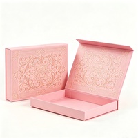 Boîte Cadeau Pliante Rose de Luxe en Carton, Fermeture Magnétique, Personnalisée, pour Rangement, Vêtements, avec Lamination Mate – Vente en Gros