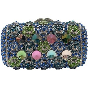 Bolso de Noche de Lujo para Mujer con Cristales Florales, Elegante Cartera de Mano con Rosas y Pedrería, Brillante para Bodas, Festivales y Fiestas - Product Image 1