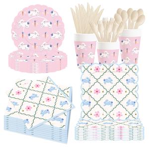 Juego de Vajilla Desechable DAMAI para Fiesta de Pascua, Platos de 9 Pulgadas, Servilletas de 7 Pulgadas, Vasos de 9 oz, para Decoraciones del Festival de Pascua - Product Image 4