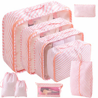 6/8/10 pièces organisateur de voyage sac ensemble valise stockage vêtements pochette à chaussures Compression emballage Cubes sacs de voyage ensembles de bagages