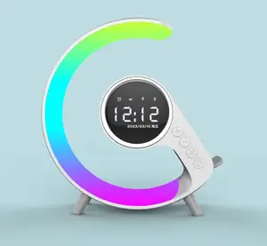 Trend ing Product Gadgets App Control RGB-Licht kabelloses Ladegerät mit Wecker am Bett Weck licht kabelloser Lautsprecher