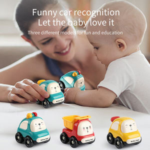 Lot de 3 véhicules à friction sans batterie : Voiture de police, Camion benne et Taxi. Jouets de voiture à inertie de dessin animé pour enfants, idéal pour cadeau, vente en gros. - Product Image 5