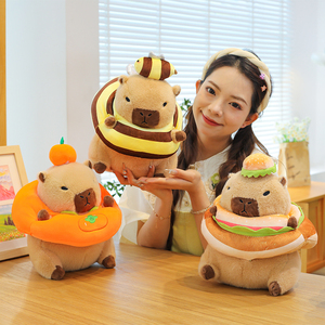 Nuevo Capybara Bee Cute <span class=keywords><strong>Hambur</strong></span> Orange Capybara Creative Croissant Capybara Juguete de peluche Rana suave Dinosaurio Tortuga Juguete de peluche - Product Image 2
