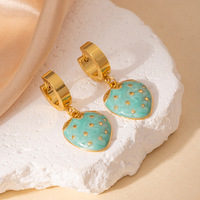 Boucles d'oreilles pendantes en forme de fruits de fraise, style frais et sucré, avec huile goutte à goutte, en acier inoxydable 316l, bijoux de perçage pour femmes, TGES6944