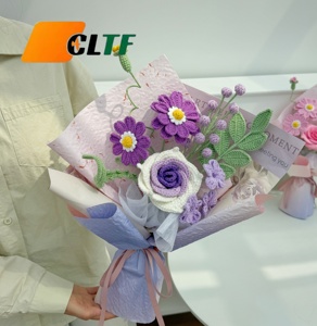 ช่อดอกไม้โครเชต์สไตล์ใหม่ CLTF 2026 ประณีต ดอกไม้โครเชต์คุณภาพสูง ดอกลิลลี่ถัก ดอกกุหลาบไทย ดอกไม้ผสม ดอกไม้แฮนด์เมด - Product Image 3