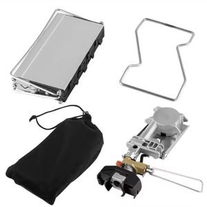 Réchaud de <span class=keywords><strong>camping</strong></span> pliable SOLO WILD Strong Power à <span class=keywords><strong>double</strong></span> brûleur, <span class=keywords><strong>gaz</strong></span> propane/butane, coupe-vent, avec allumage piézoélectrique et plaque de cuisson BBQ - Product Image 5