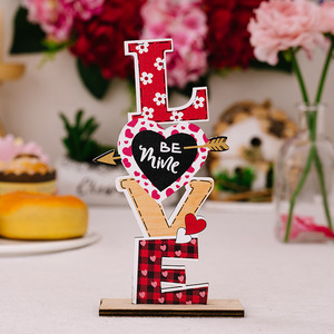 DAMAI Letrero Decorativo de Madera para Mesa del Día de San Valentín, Centro de Mesa Independiente con Forma de Corazón, Accesorios para el Día de San Valentín - Product Image 4
