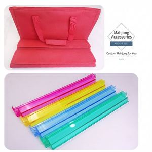 Juego de Mahjong Americano de Lujo, Diseño Moderno y Creativo, 4 Capas, 160 Piezas, Color Rojo Rosa, Acrílico Premium Grabado, con Bolsa y Soportes, Venta al Por Mayor - Product Image 4