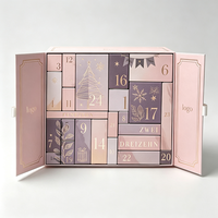 Luxuriöse Doppeltürige Umweltfreundliche Wiederverwendbare Geschenkbox Maßgefertigter 24-Tage Leerer Weihnachts-Keks- und Kosmetik-Adventskalender Verpackungsbox