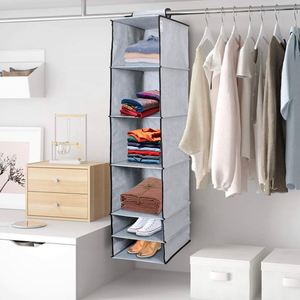 Fabric Foldable Hanging and Portable Storage Bag With 6 Layers of Non-woven Fabric for Wardrobe Organization <b>Clothes</b> Storage - Product Image 6