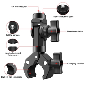 Soporte de Manillar para Motocicleta, Abrazadera Resistente Antivibraciones para Cámaras Deportivas Insta360 X5 X4 X3 GoPro 13 12 11 DJI Action 6 5Pro - Product Image 3