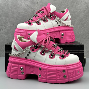 Nouvelles chaussures décontractées pour hommes, style punk <span class=keywords><strong>rock</strong></span> de rue, rivets, plateforme, hauteur accrue, chaussures plates, baskets pour hommes, Zapatos Hombre - Product Image 1