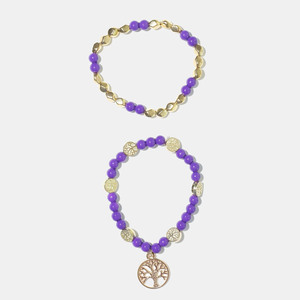 Wholesale Alloy Tree of Life Pendant <b>Bracelet</b> Fashion Acrylic Plastic Beaded <b>Bracelet</b> Couple <b>Bracelet</b> - Product Image 2