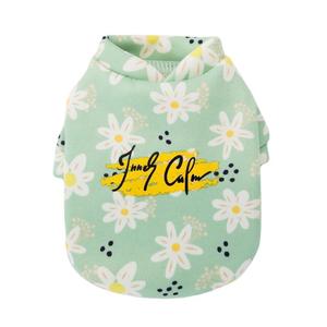 Sudadera con capucha con estampado de margaritas para perros pequeños y cachorros, forro polar fino de primavera, diseño floral bonito, ropa para perros Bichon Frise Teddy - Product Image 3