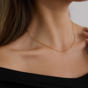 Collar de Cadena Geométrica de Aleación de Zinc Chapado en Oro de 18K, Joyería de Moda, Regalo - Product Image 4