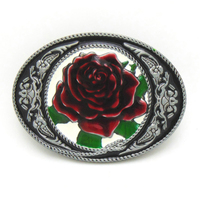 Boucle de ceinture de cowboy western personnalisée en alliage de zinc moulé, design 3D en relief, logo aigle et fleur, pour vêtements décoratifs