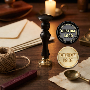 Sello de Cera de Madera con Logotipo Personalizado, Mango de Madera de Sándalo y Cabeza de Cobre Decorativa de 2.5cm - Product Image 2