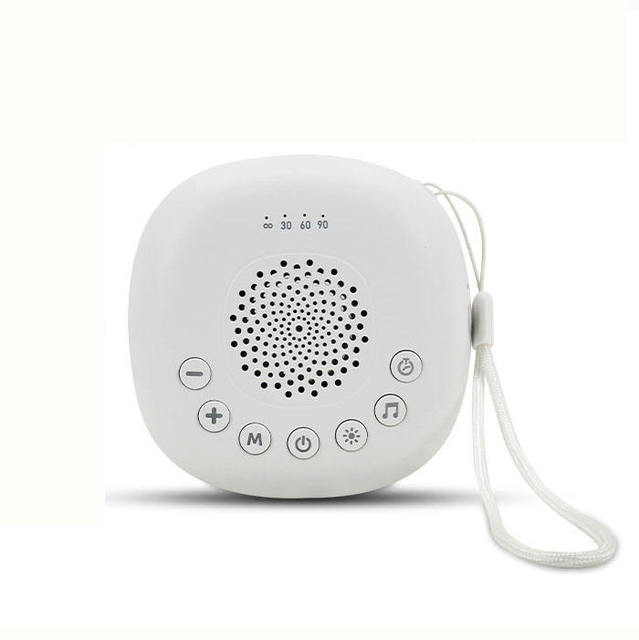 Portable USB & Battery Powered White Noise Machine with 20 Kind Sounds Square Baby Sleeper 9 Color Night Light for Household Use