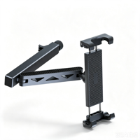 Support de téléphone de voiture en métal télescopique pliable pour appuie-tête avec bras d'extension pour téléphones et tablettes de 4,7 à 12,9 pouces sur les sièges arrière