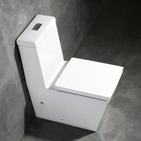WC moderne en céramique monobloc à chasse directe, forme carrée, vente en gros, évacuation en P, évacuation en S, articles sanitaires