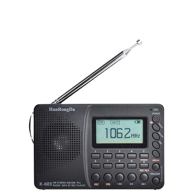 AM FM Battery Operated Pocket Radio Portable USB Digital Rechargeable Music Player for TF Card