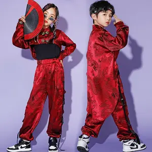 Kinder Streetdance Outfit Boy 'S Performance Kostuum Rockpak Meisje Jazz Dance Kleding Model Catwalk Country