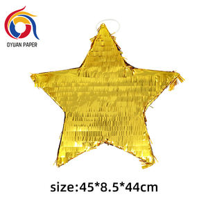 Décorations de fête d'anniversaire pour enfants personnalisées en gros, étoile en feuille d'or, piñata, jouets et décorations pour baby shower, piñata étoile - Product Image 2