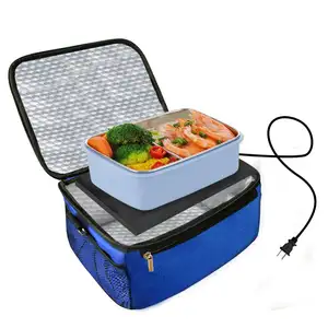 烤箱热午餐盒与可调节可拆卸肩带, 用于工作野餐道路旅行电动慢炖锅的食物