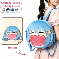 Sac à dos en peluche Itabag pour cosplay d'anime avec fenêtre transparente, motif imprimé personnalisé, pour collection de fans, cadeau pour adolescentes