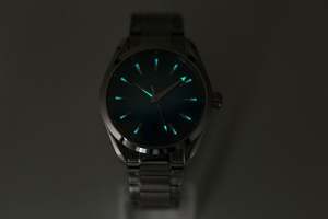 Reloj Mecánico Automático de Alta Calidad con Correa de Acero Inoxidable Plateada y Esfera Verde, Reloj de Pulsera con Calendario al por Mayor - Product Image 3