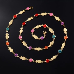 Bracelet de cheville en émail couleur or, en acier inoxydable, multicolore, réglable, bijoux turcs en cristal pour femmes, cadeaux - Product Image 3